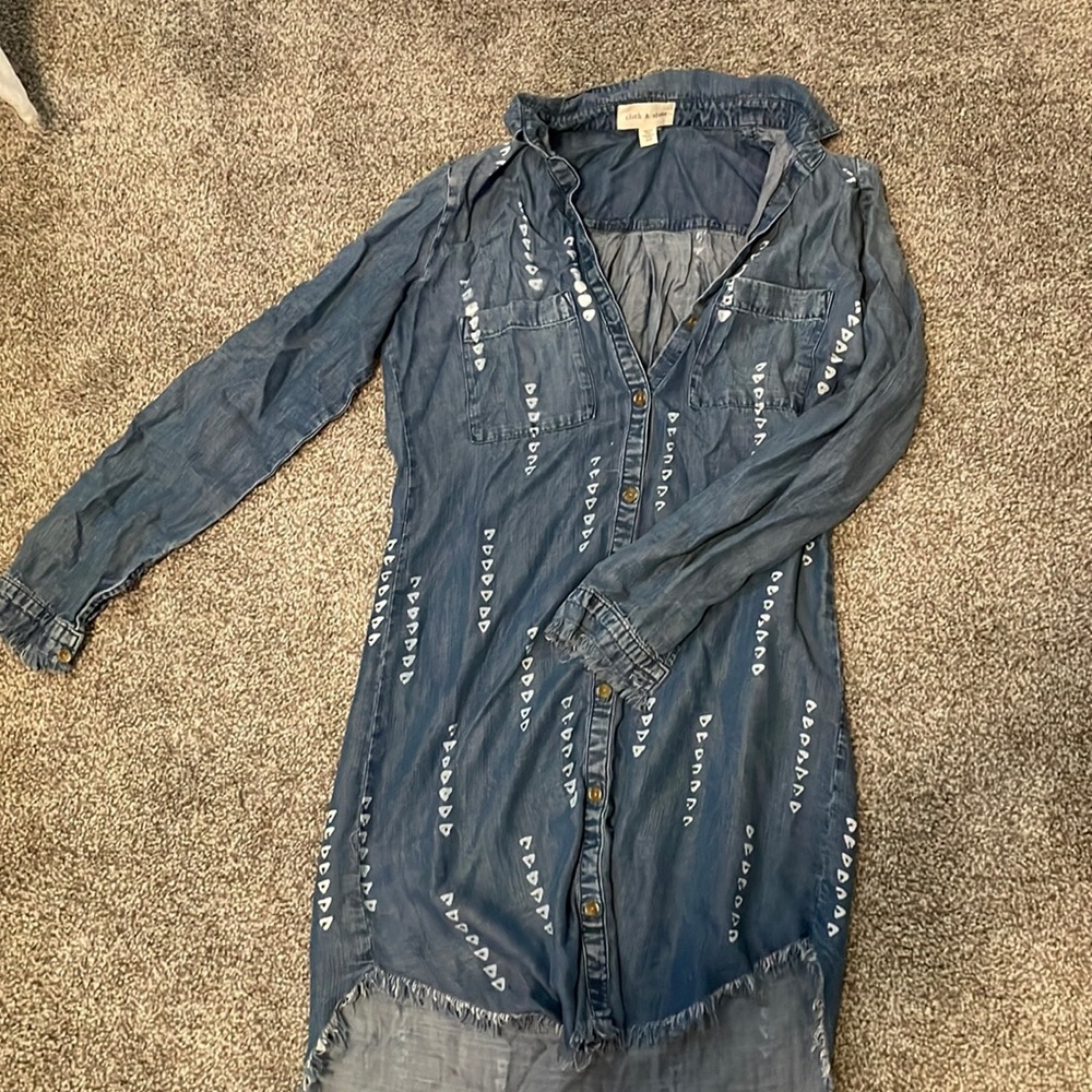 Cloth and Stone slight hi-low jean dress